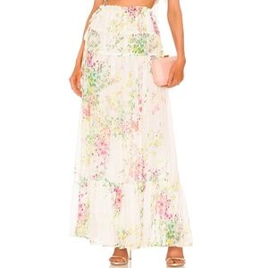 NWT Sabina Musayev Multicolor Lurex Floral Maxi Skirt Small